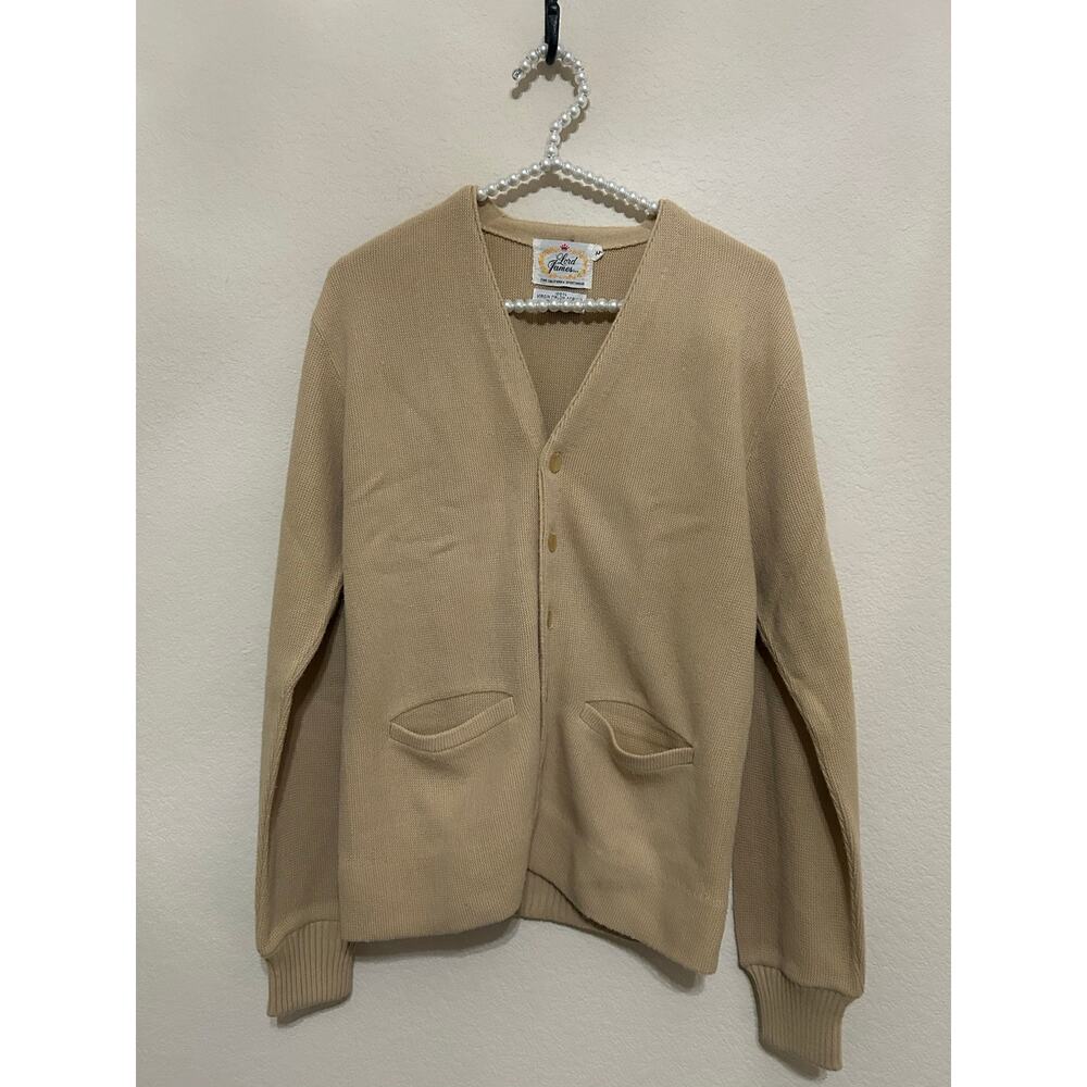 Vintage Lord James Cardigan Sweater Mens Size Medium Preppy Beach Academia 1960s